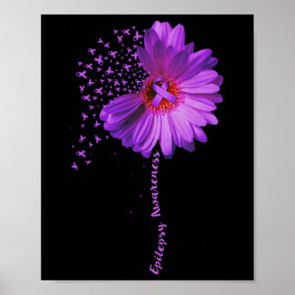 Epilepsimedvetenhet Solros Ribbon Gift Poster