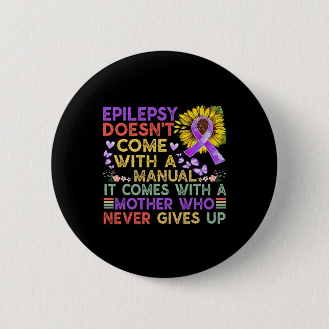 Epilepsimedvetenhet Solroskribent lila vinta Knapp (Framsida)