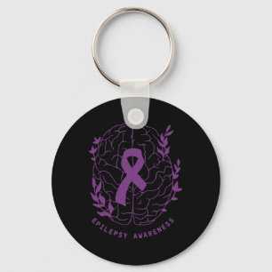Epilepsimedvetenhet - stöd för epilepsiLila Ribbon Nyckelring