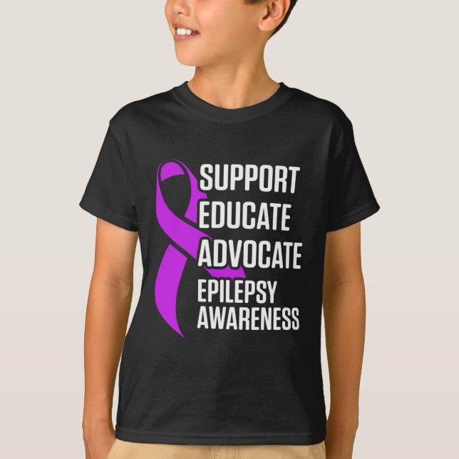 Epilepsimedvetenhet Utsbilda Epileptisk Krigare Öv T Shirt (Framsida)