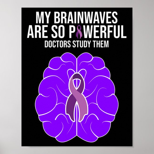 Epilepsimedvetenhetskostym Mina hjärnvågor present Poster (Framsidan)
