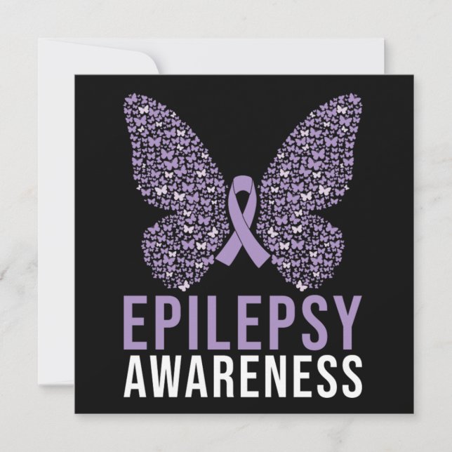 Epilepsy Awareness Butterfly Ribbon Inbjudningar (Framsida)