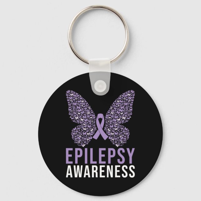 Epilepsy Awareness Butterfly Ribbon Nyckelring (Framsida)