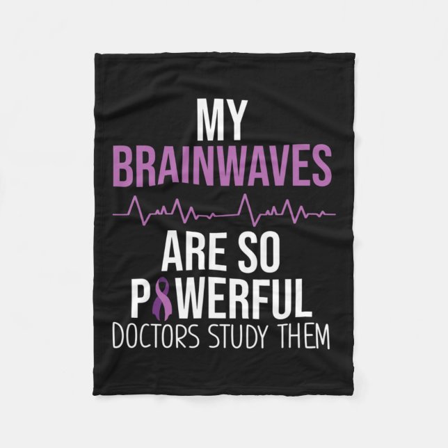 Epilepsy Awareness Costume My Brainwaves Survivor Fleecefilt (Framsidan)