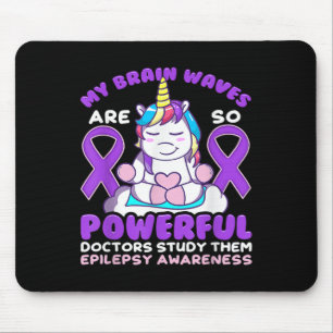 Epilepsy Awareness Cute Unicorn Lila Ribbon Roligt Musmatta