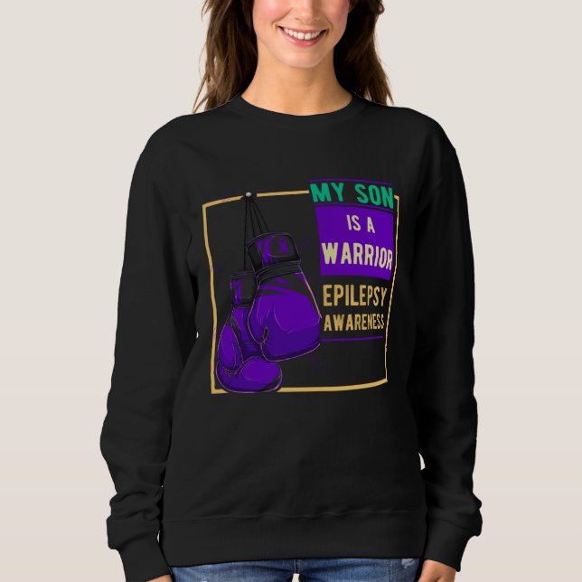Epilepsy Awareness Day Purple Ribbon Proud Mom Dad T Shirt (Framsida)