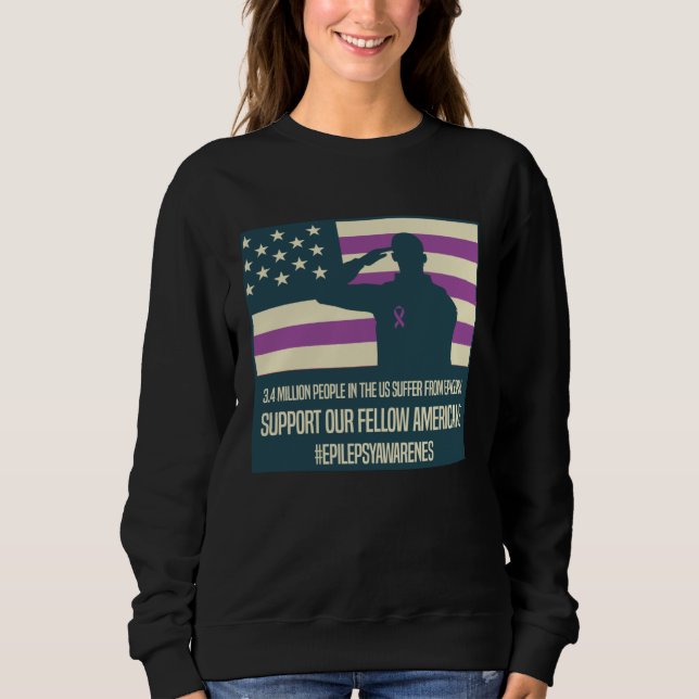 Epilepsy Awareness Day Support Fellow Americans T Shirt (Framsida)