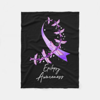Epilepsy Awareness Dragonfly November Vi Bära Purp Fleecefilt