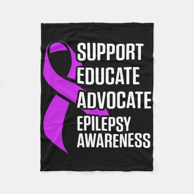 Epilepsy Awareness Educate Epileptic Warrior Survi Fleecefilt (Framsidan)
