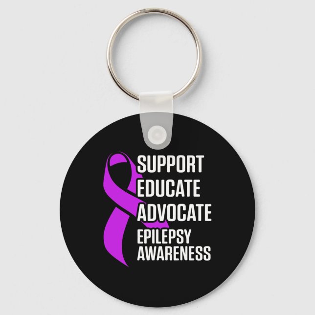 Epilepsy Awareness Educate Epileptic Warrior Survi Nyckelring (Framsida)