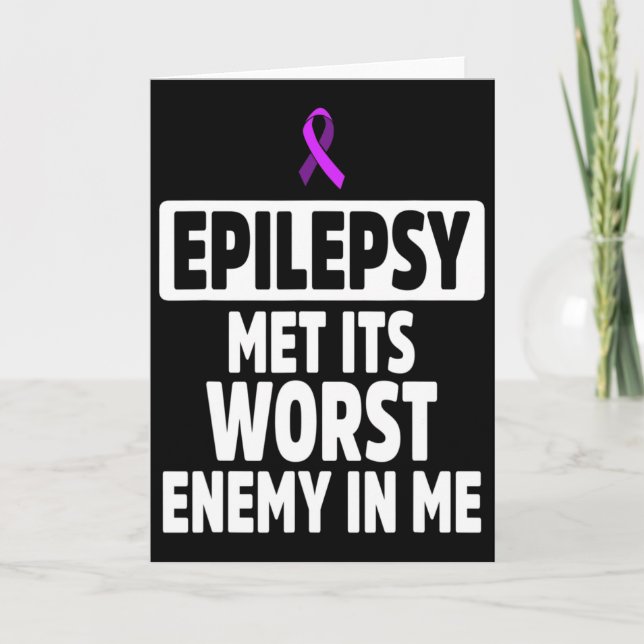Epilepsy Awareness Enemy Epileptic Warrior Survivo Kort (Framsida)