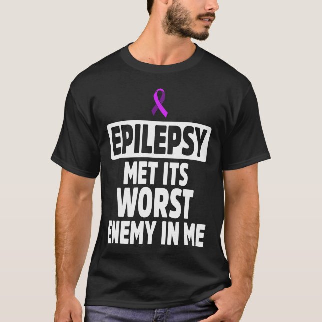 Epilepsy Awareness Enemy Epileptic Warrior Survivo T Shirt (Framsida)