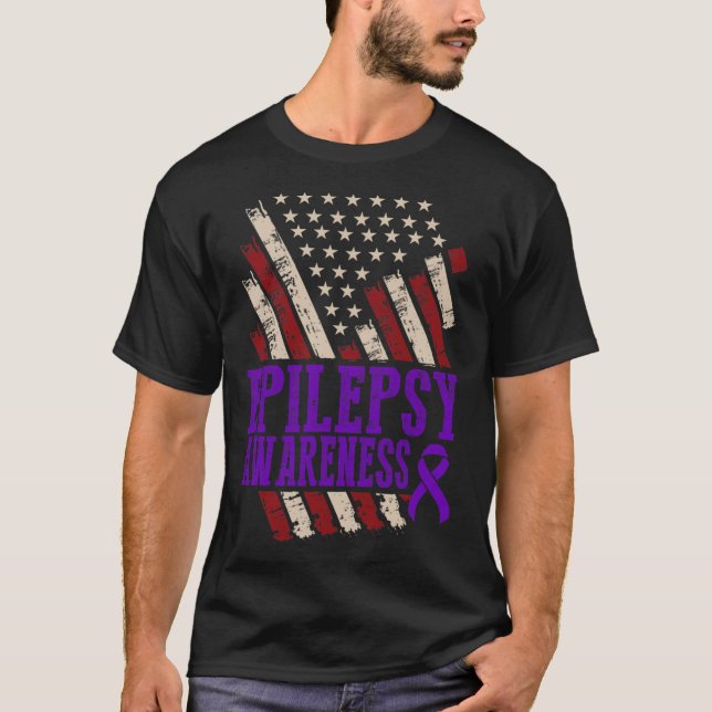 Epilepsy Awareness Epileptic Warrior Survivor 17  T Shirt (Framsida)