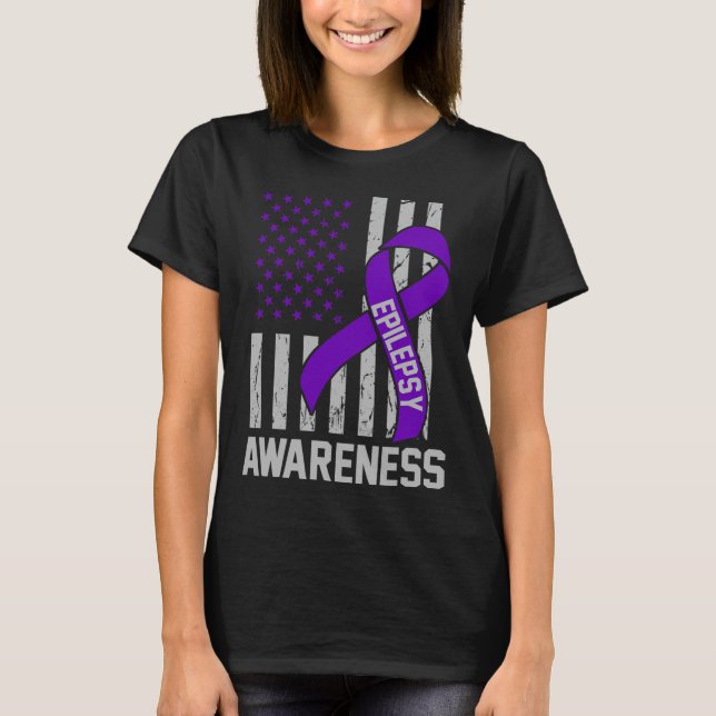 Epilepsy Awareness Epileptic Warrior Survivor 19  T Shirt (Framsida)