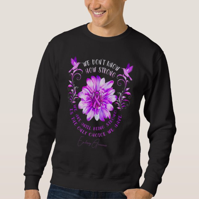Epilepsy Awareness Flower We Don't Know How Strong Lång Ärmad Tröja (Framsida)