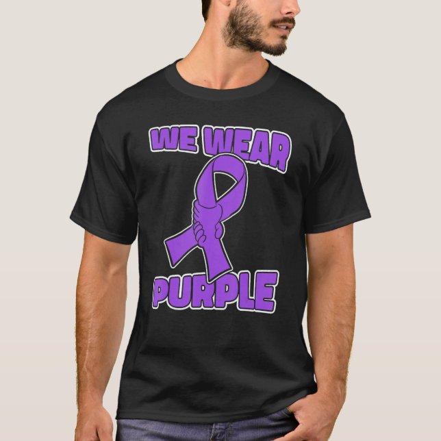 Epilepsy Awareness Great Purple Ribbon  Epilepsy A T Shirt (Framsida)