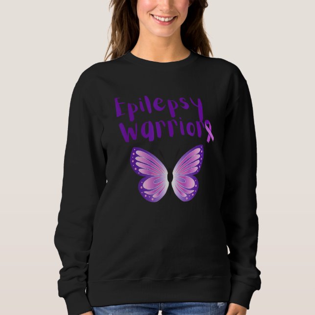 Epilepsy Awareness Lila Butterfly Support Manar Wo T Shirt (Framsida)