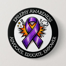 Epilepsy Awareness | Purple Awareness Ribbon Knapp
