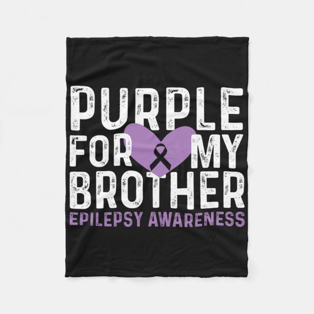 Epilepsy Awareness Purple For My Brother Ribbon  Fleecefilt (Framsidan)