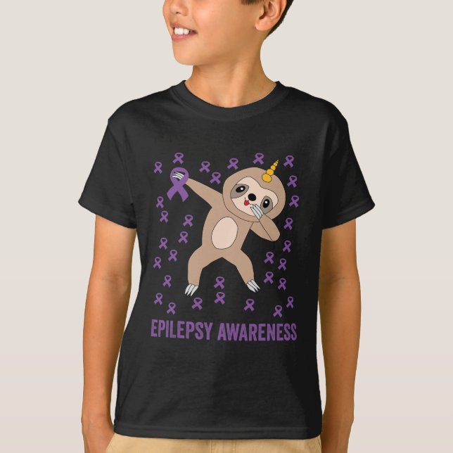 Epilepsy Awareness Purple Ribbon - Epilepsy Awaren T Shirt (Framsida)