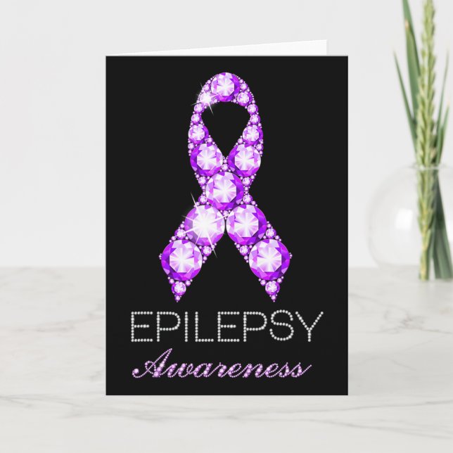 Epilepsy Awareness Purple Ribbon Epilepsy Awarenes Kort (Framsida)
