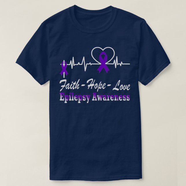Epilepsy Awareness Purple Ribbon Epilepsy Christia T Shirt (Design framsida)