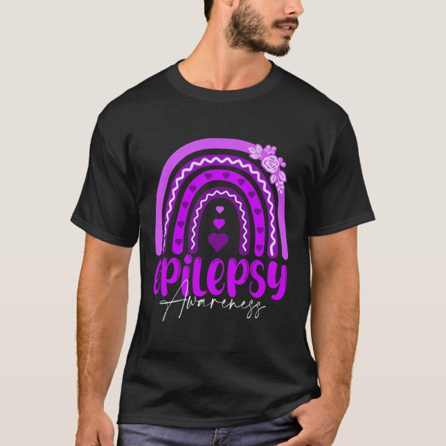 Epilepsy Awareness-rainbow Purple .co  T Shirt (Framsida)