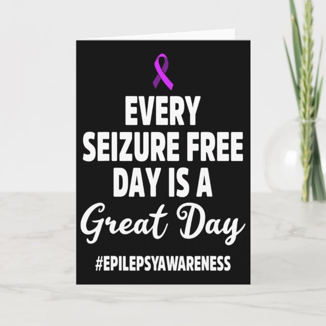 Epilepsy Awareness Seizure Free Epileptic Warrior  Kort (Framsida)