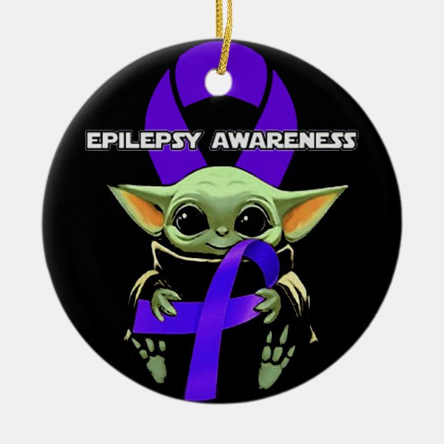 Epilepsy Awareness Shirt Julgransprydnad Keramik (Framsidan)