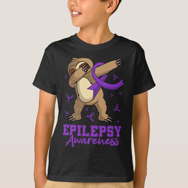 Epilepsy Awareness Sloth Dabbing Epileptic Epileps T Shirt (Framsida)