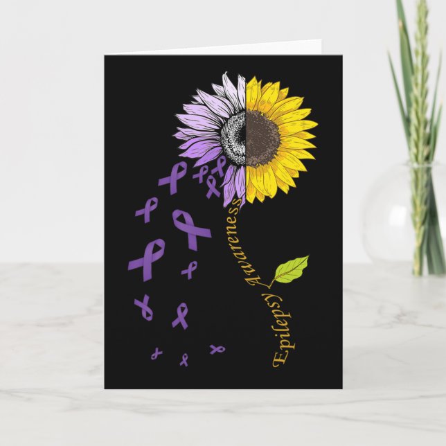 Epilepsy Awareness Sunflower  Kort (Framsida)