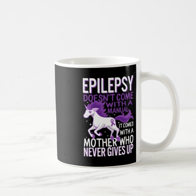 Epilepsy Awareness Unicorn Purple Ribbon Seizure D Kaffemugg (Höger)