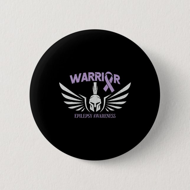 Epilepsy Awareness Warrior Ribbon  Knapp (Framsida)
