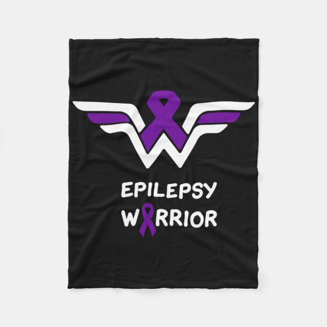 Epilepsy Awareness Warrior Support Survivor Purple Fleecefilt (Framsidan)