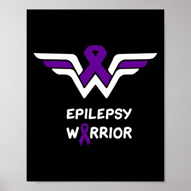 Epilepsy Awareness Warrior Support Survivor Purple Poster (Framsidan)