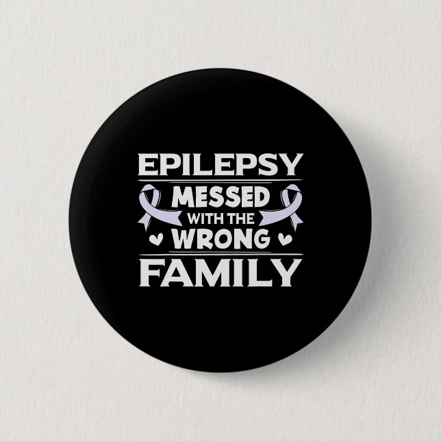 Epilepsy Gift Lavender Awareness Ribbon Knapp (Framsida)