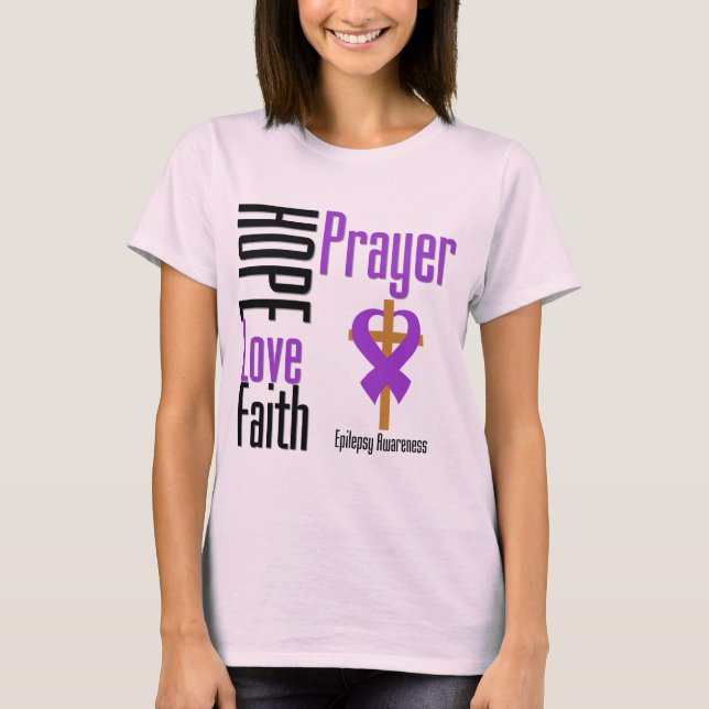 Epilepsy Hope Kärlek Faith Prayer Kor Tröja (Framsida)