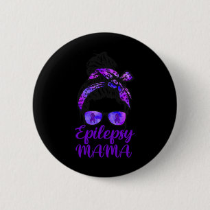 Epilepsy Mamma Messy Bun Hair Glasses Bandana Purp Knapp