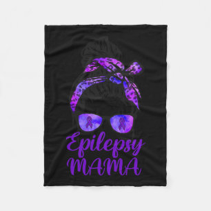Epilepsy Mamma Messy Bun Hair Gles Bandana Lila R Fleecefilt