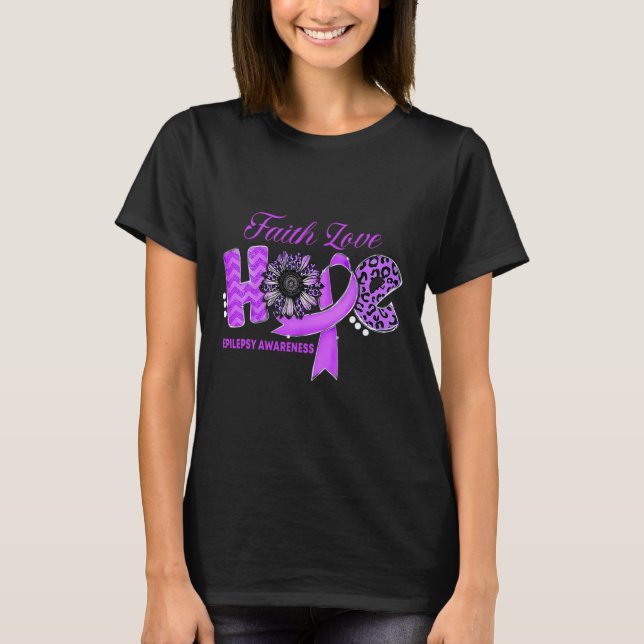 Epilepsy Medvetenhet hopp Band Rosett  T Shirt (Framsida)