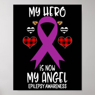 Epilepsy Medvetenhet Minnes Hjälte Är Nu Min Ängel Poster