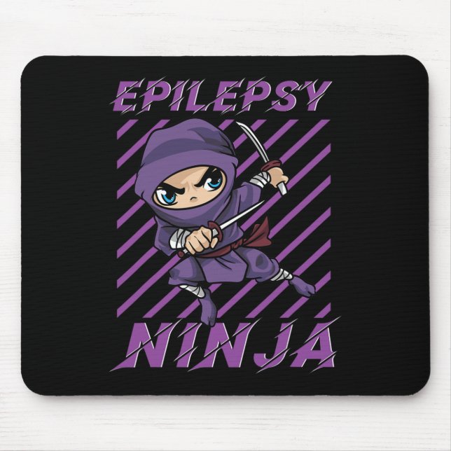 Epilepsy Ninja Lila Ribbon Seizures Awareness Co. Musmatta (Framsidan)