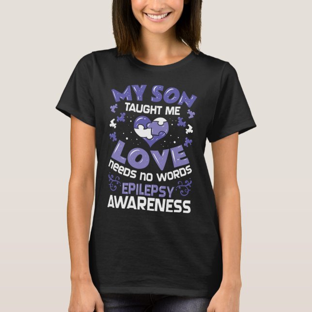 Epilepsy Support - Epileptic Awareness Son  T Shirt (Framsida)