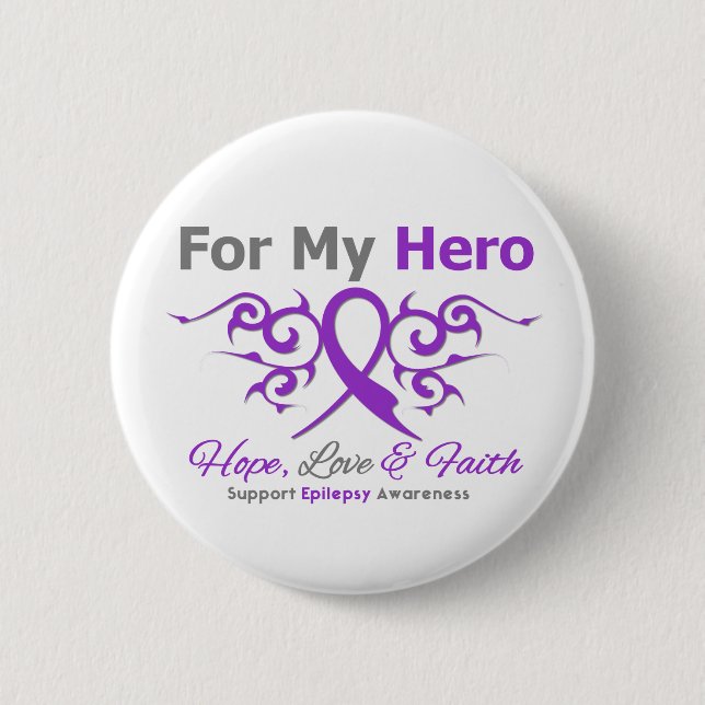 Epilepsy Tribal Ribbon Hero Knapp (Framsida)