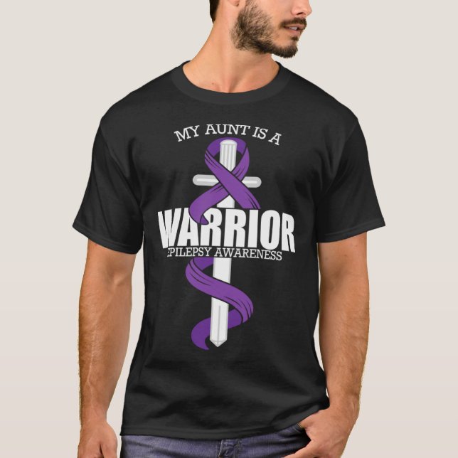 Epilepsy Warrior Aunt Epilepsy Awareness T Shirt (Framsida)