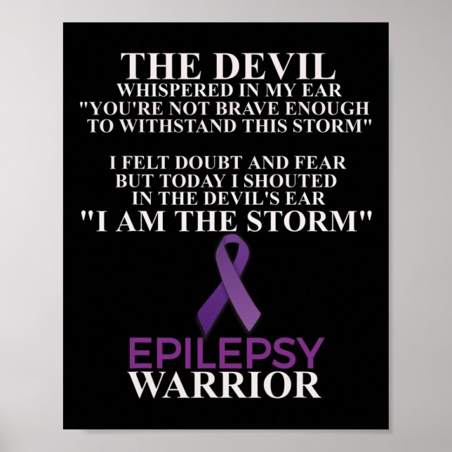 Epilepsy Warrior Awareness Christian Faith Poster (Framsidan)