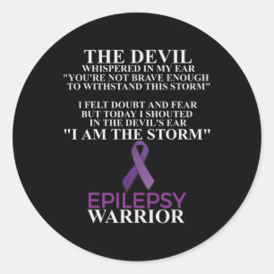 Epilepsy Warrior Awareness Christian Faith Runt Klistermärke