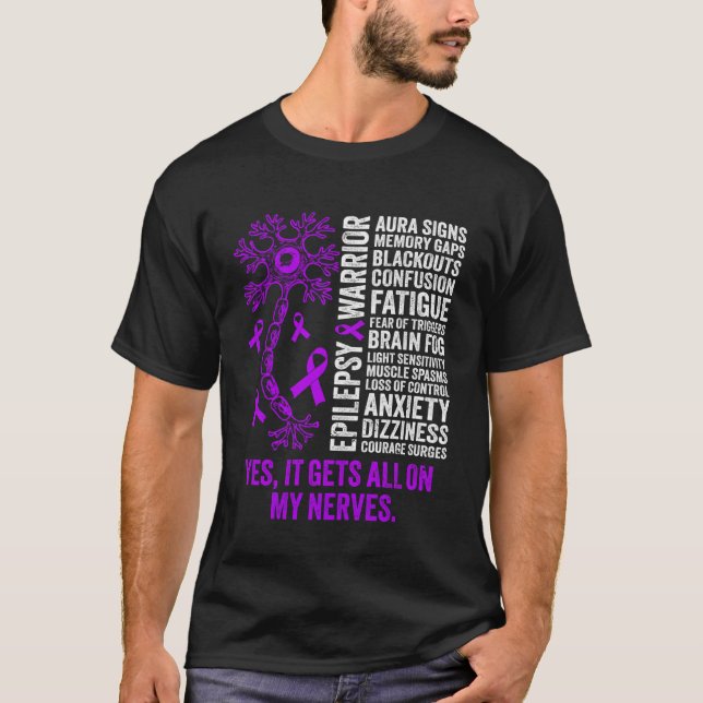 Epilepsy Warrior Epilepsy Awareness It Gets All on T Shirt (Framsida)