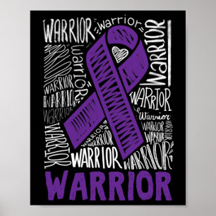 Epilepsy Warrior Family Support Gift Lila Ribbon Poster