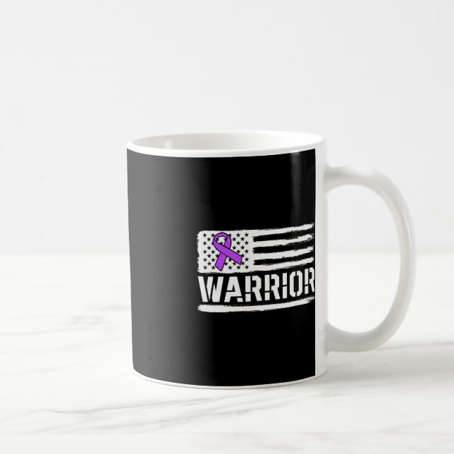 Epilepsy Warrior Gift Lila American Flagga Awarene Kaffemugg (Höger)